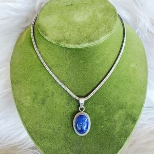 Vintage silver and lapis necklace